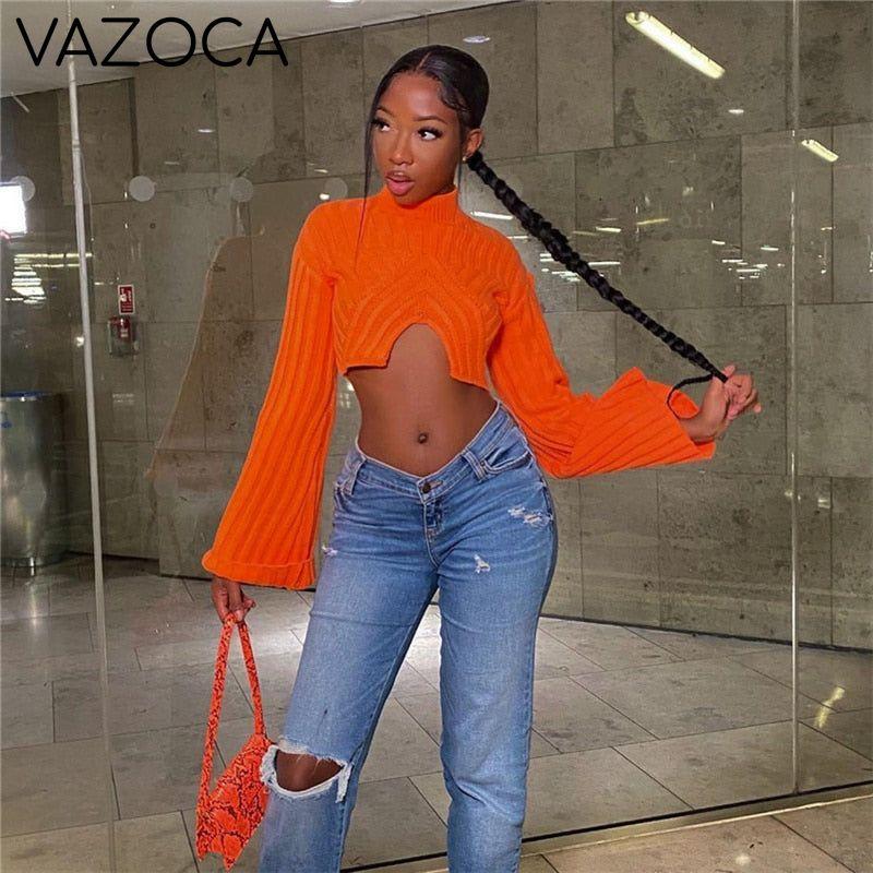 Classy Knit Autumn Crop Top