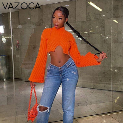 Classy Knit Autumn Crop Top
