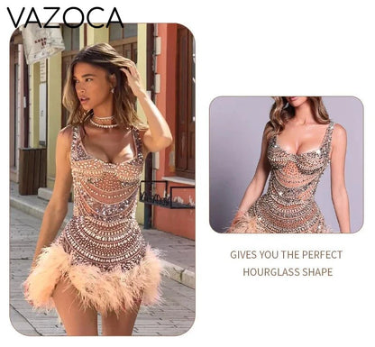 Sparkling Feather Dress