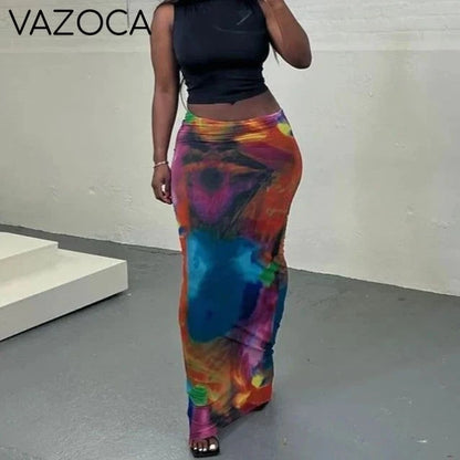 Aesthetics Colorful High Waisted Skirt