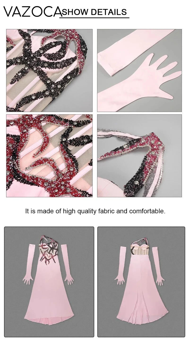 Sequins Diagonal Collar Cocktail Dress
