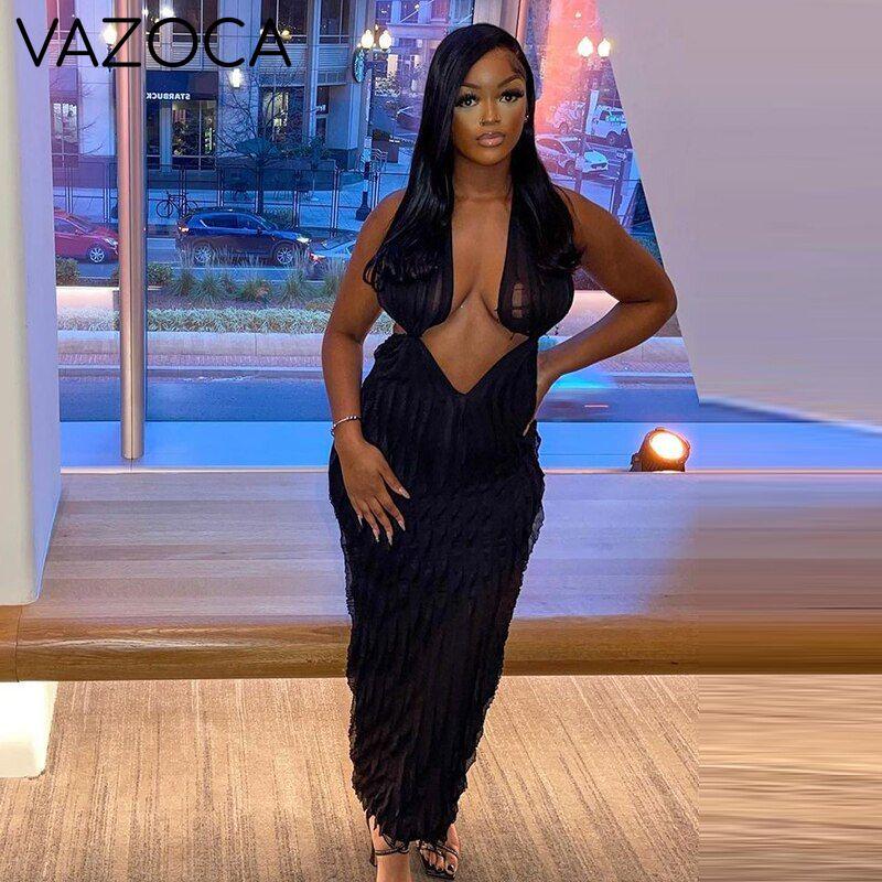 Deep Cleavage Sexy Maxi Dress