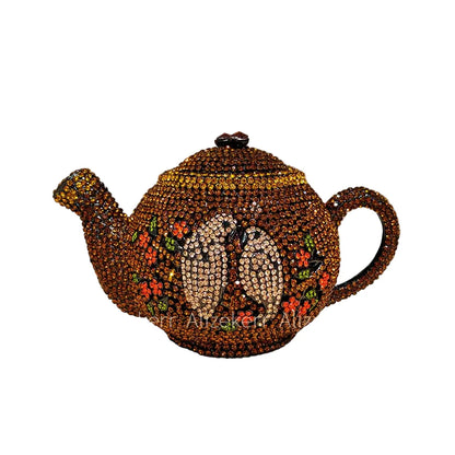 Teapot Rhinestone Clutch Bag