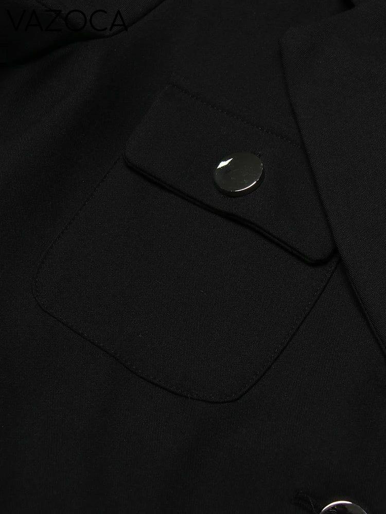 Notched Collar Belt Temperament Blazer