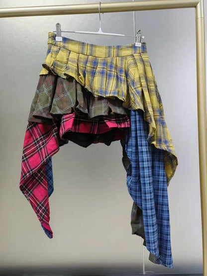 She Plaid High Waist Skirt