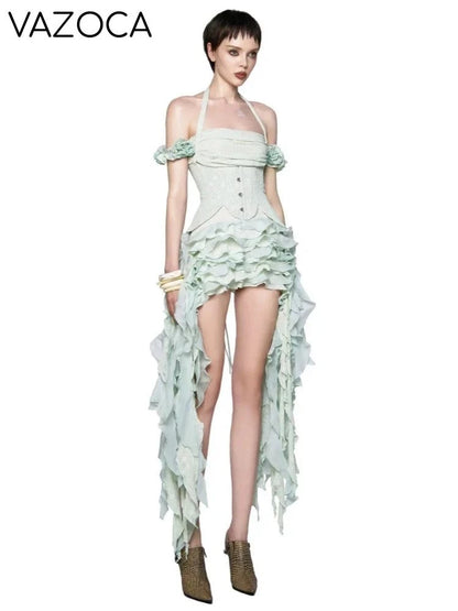 Ruffled Corset Dress Set
