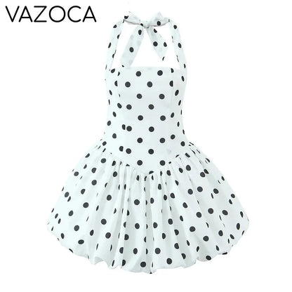 Polka Dot Puff Mini Dress