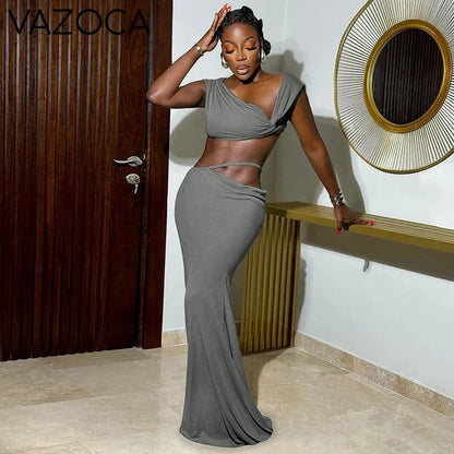 Irregular Elegant Knot Skirt Set