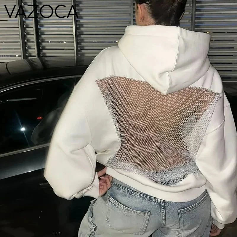 Crystal Mesh Back Hoodie