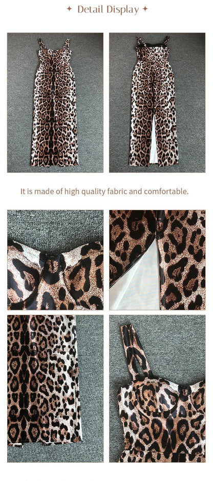 Vintage Leopard Midi Dress
