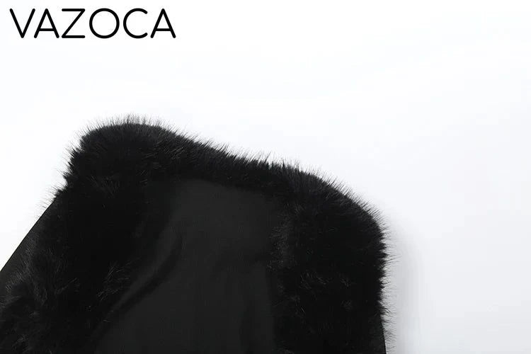 Fur Shawl Top Skirt Set