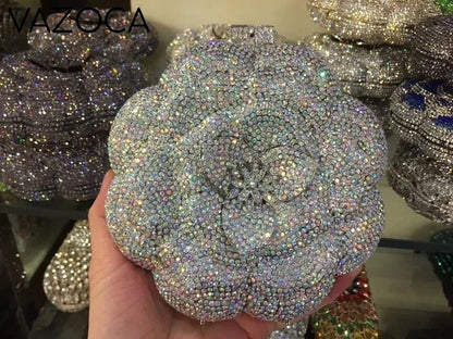 Floral Crystal Clutch Purse