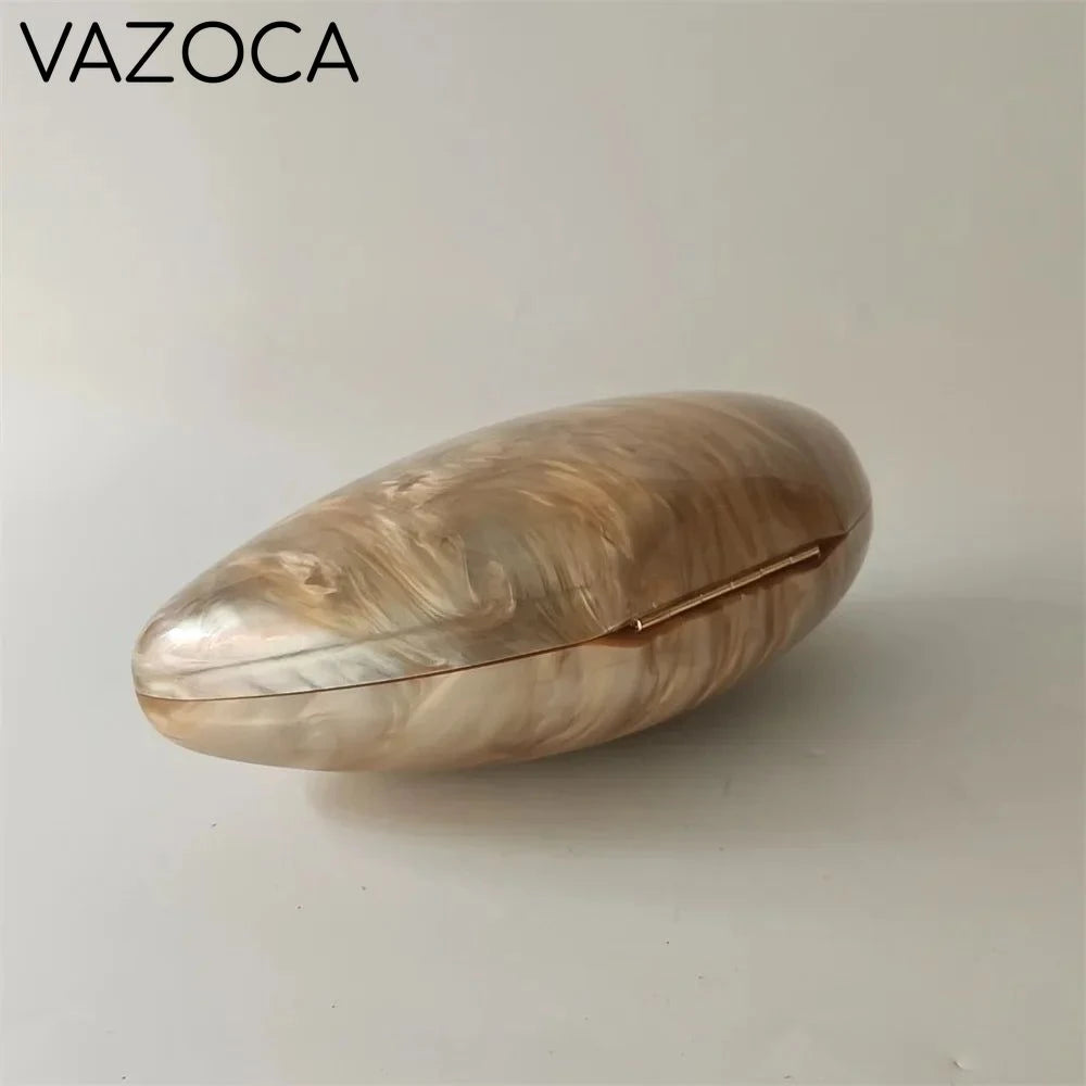 Shell Pearl Marble Clutch Purse