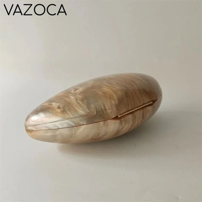 Shell Pearl Marble Clutch Purse