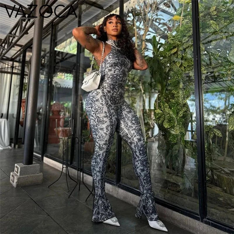Halter Flare Jumpsuit