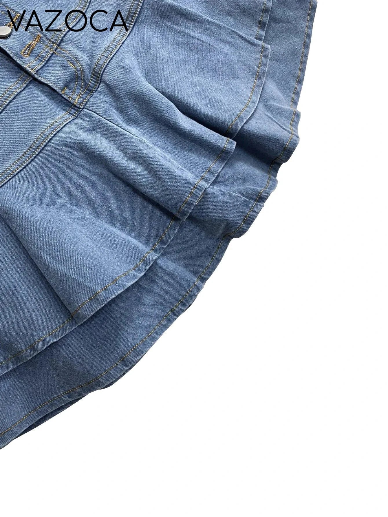 Abie Denim Skirt -Wash Blue