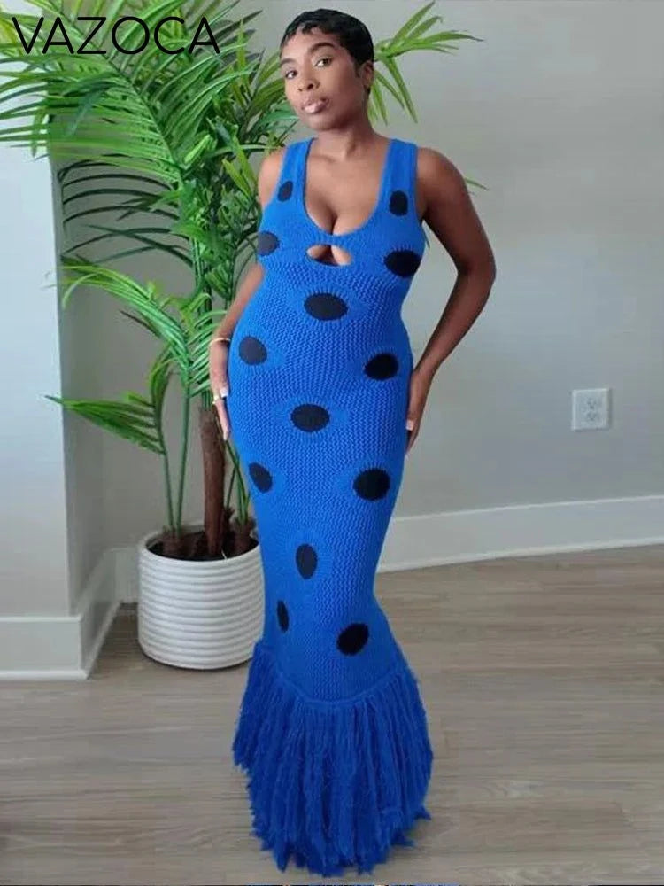 Katrina Knit Tassel Maxi Dress
