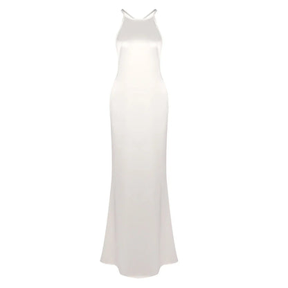 Backless Satin Maxi Dress