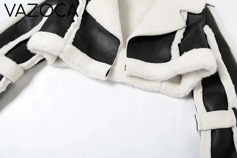 Fur Collar Crop Jacket