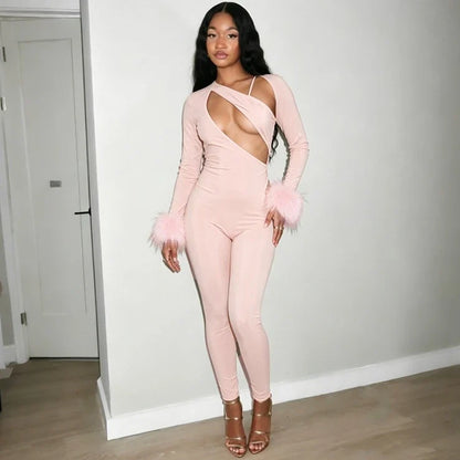 Rissa Fur Jumpsuit