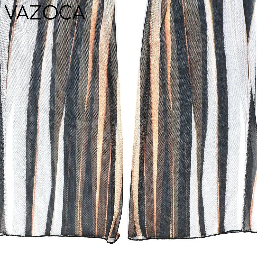 Stripe Flare Pants Set