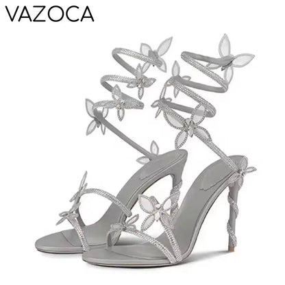 Flower Embellished High Heels
