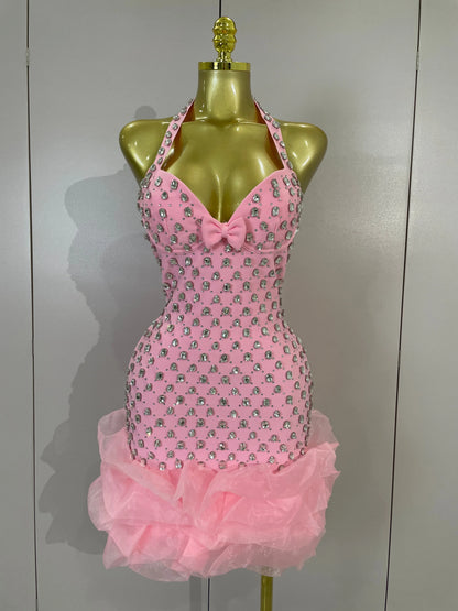 Sarah Rhinestone Bandage Mini Dress