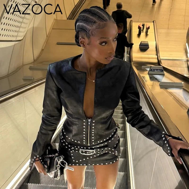 Nia Leather Crop Jacket