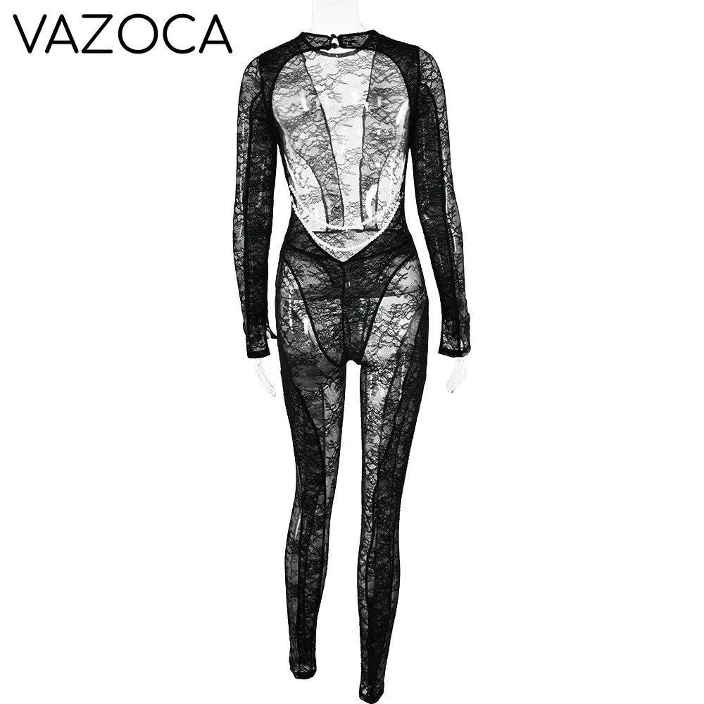 Naisha Mesh Sheer Jumpsuit
