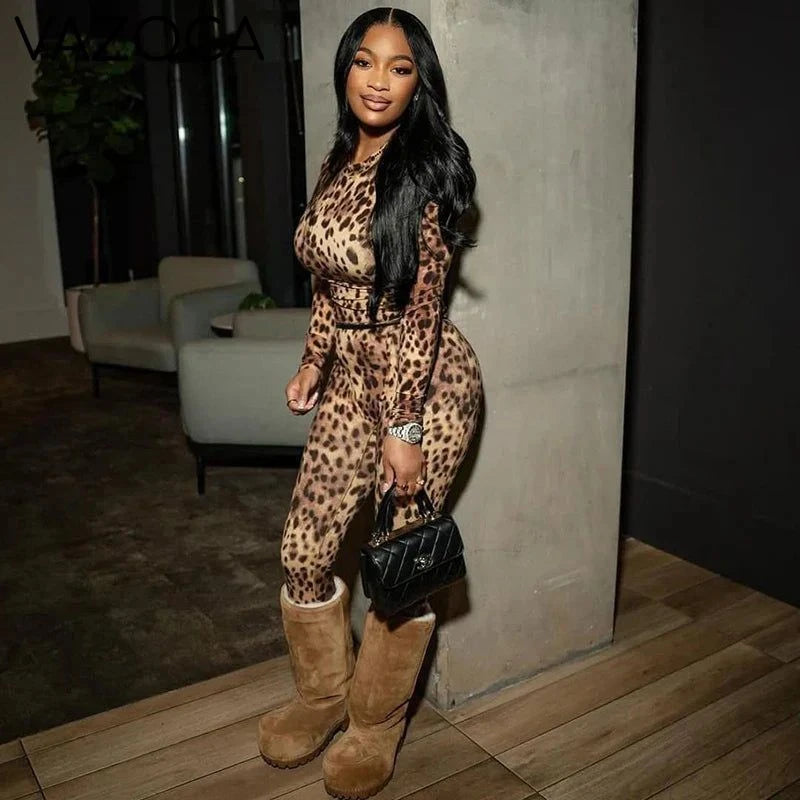 Leopard Print Mesh Set