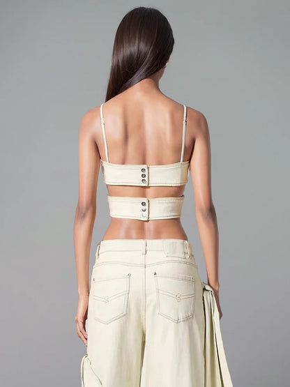 Bow Wrap Denim Set