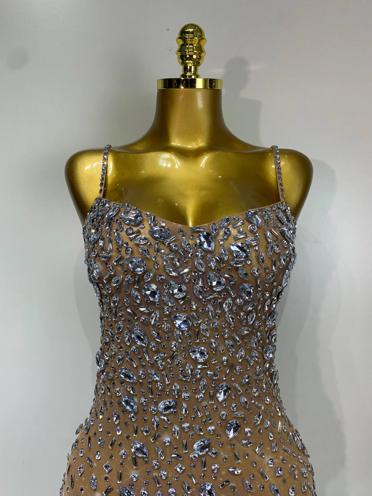 Zoey Rhinestone Mesh Mini Dress