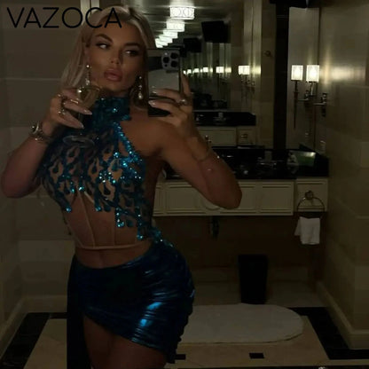 Katrina Sequins Skirt Set