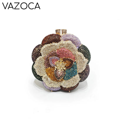 Floral Crystal Clutch Purse