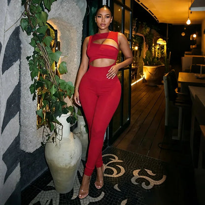 Double Cutout Sleeveless Jumpsuit
