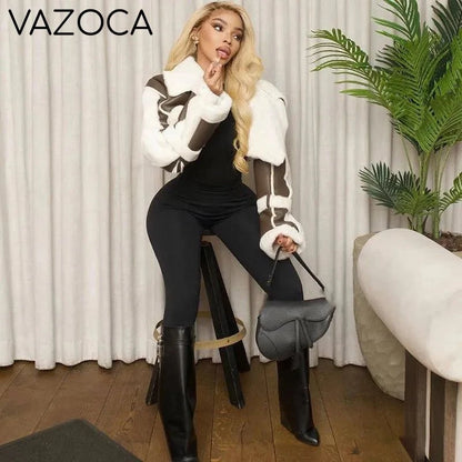 Fur Collar Crop Jacket