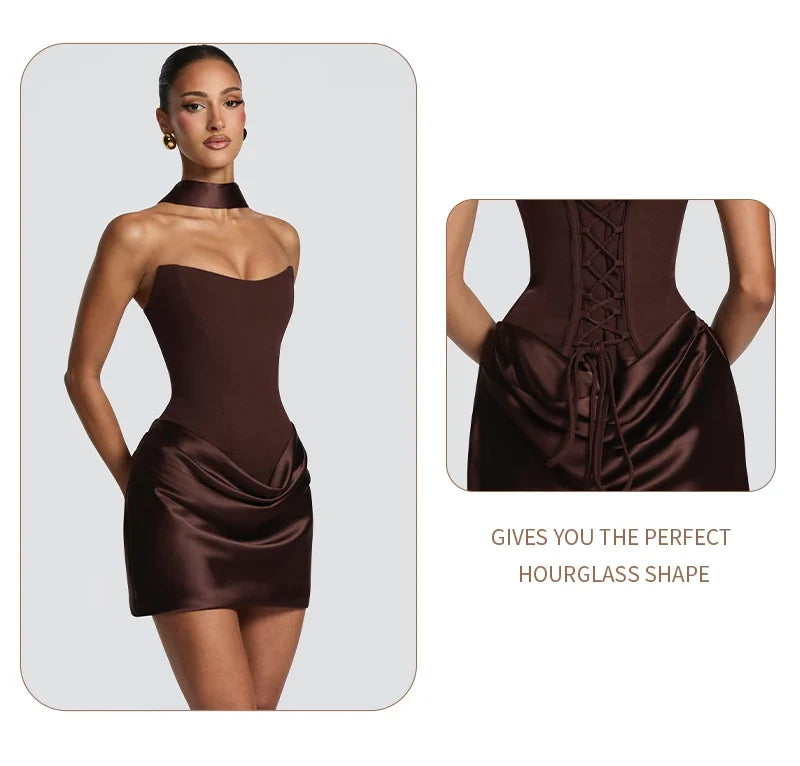 Sadie Satin Corset Mini Dress