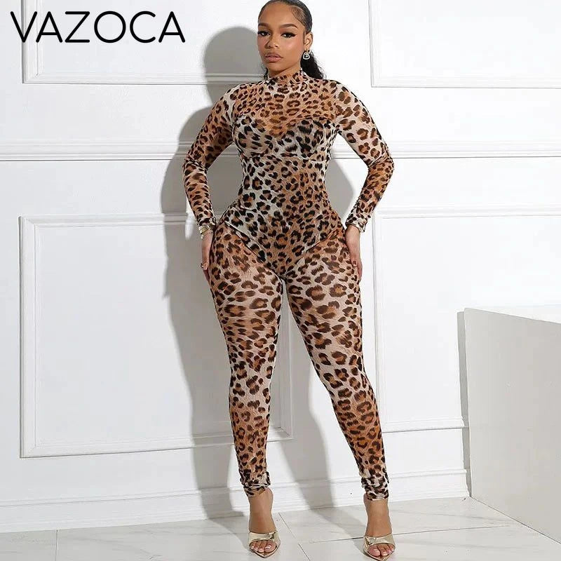 Fierce Mesh Leopard Jumpsuit