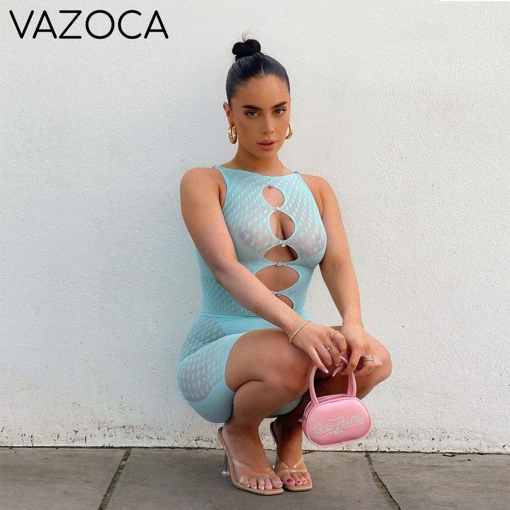 Mesh Cleavage Romper