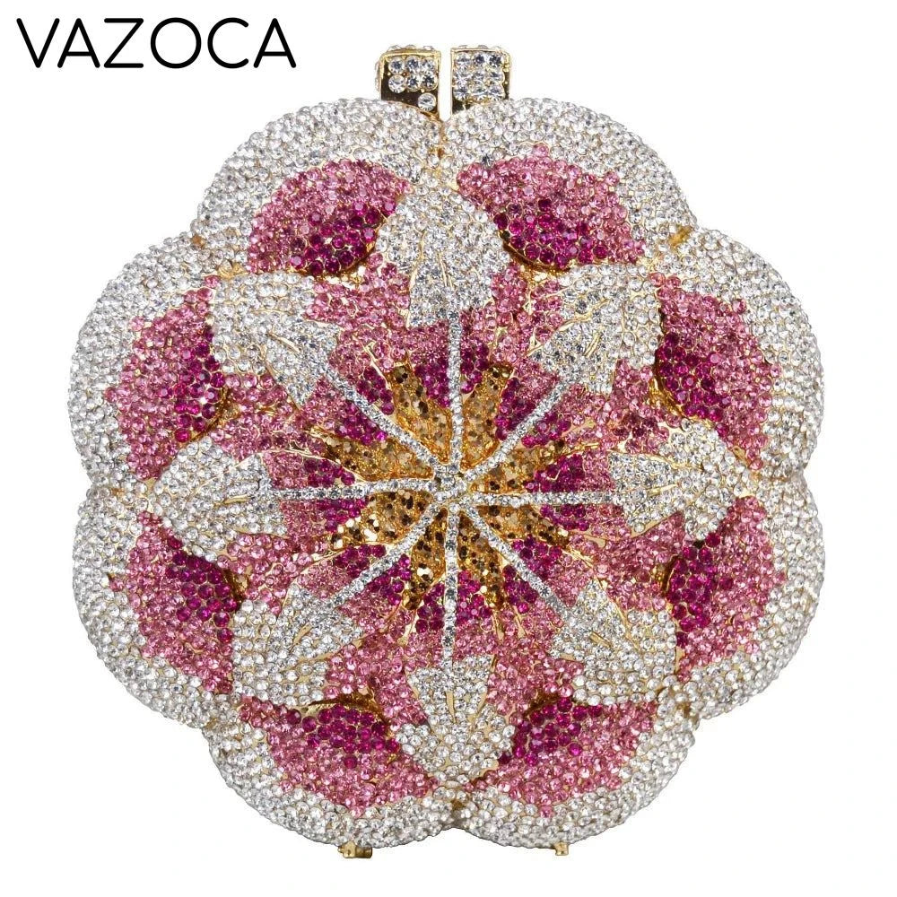 Floral Crystal Clutch Purse