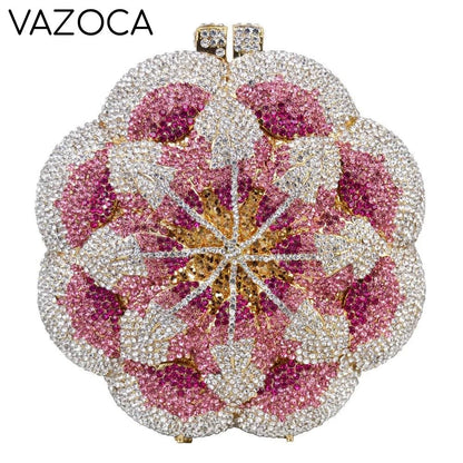 Floral Crystal Clutch Purse