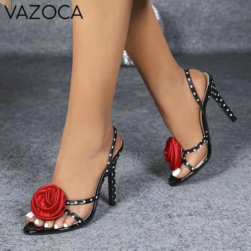 Rose Flower High Heels