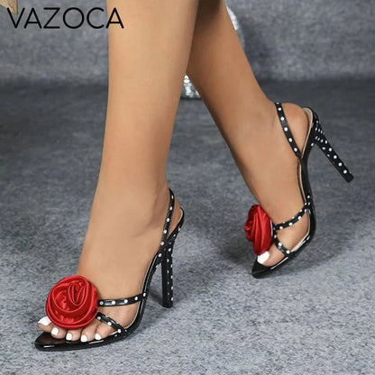 Rose Flower High Heels