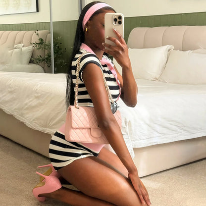 Striped Polo Shorts Set