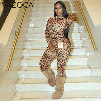Leopard Print Mesh Set