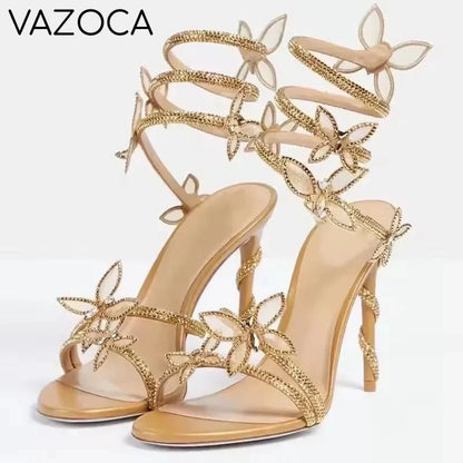 Flower Embellished High Heels