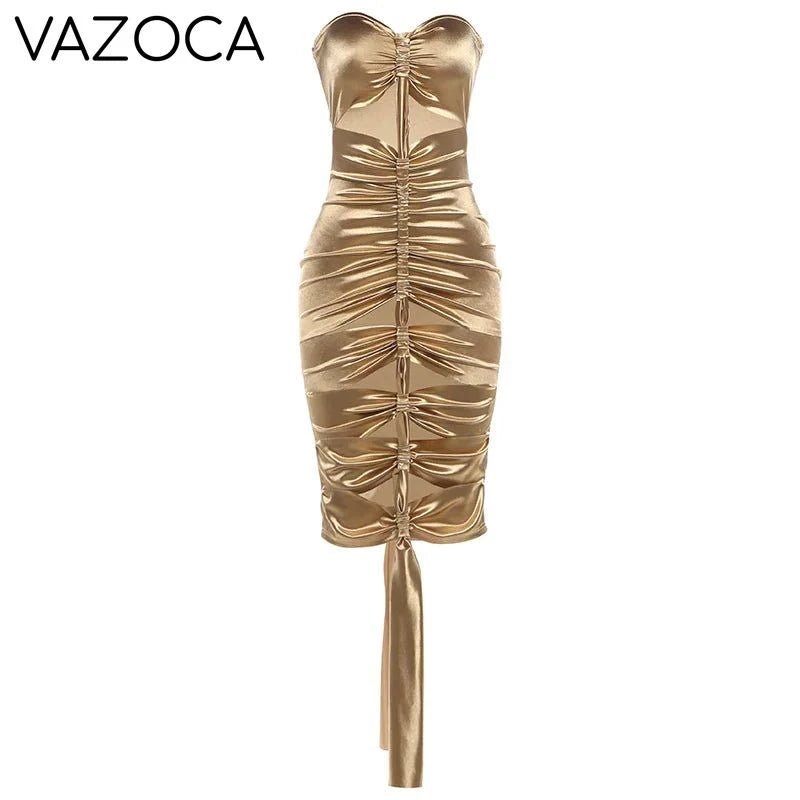 Maddy Ruched Silky Dress