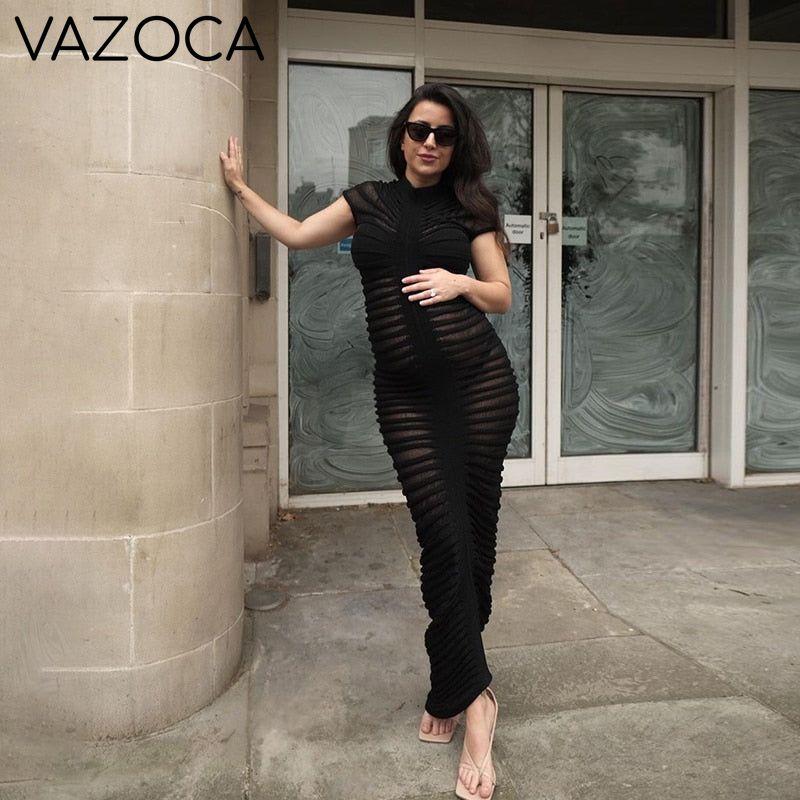 Elegant Knitted See Through Dress