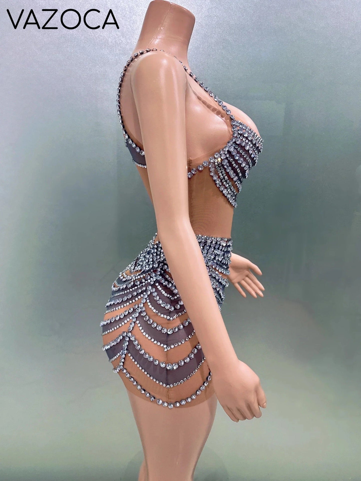 Shinning Diamond Mini Dress