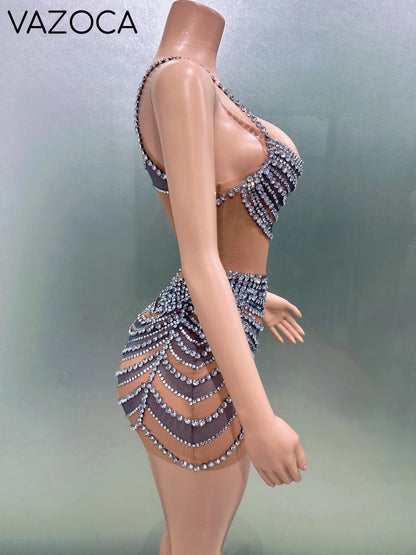 Shinning Diamond Mini Dress